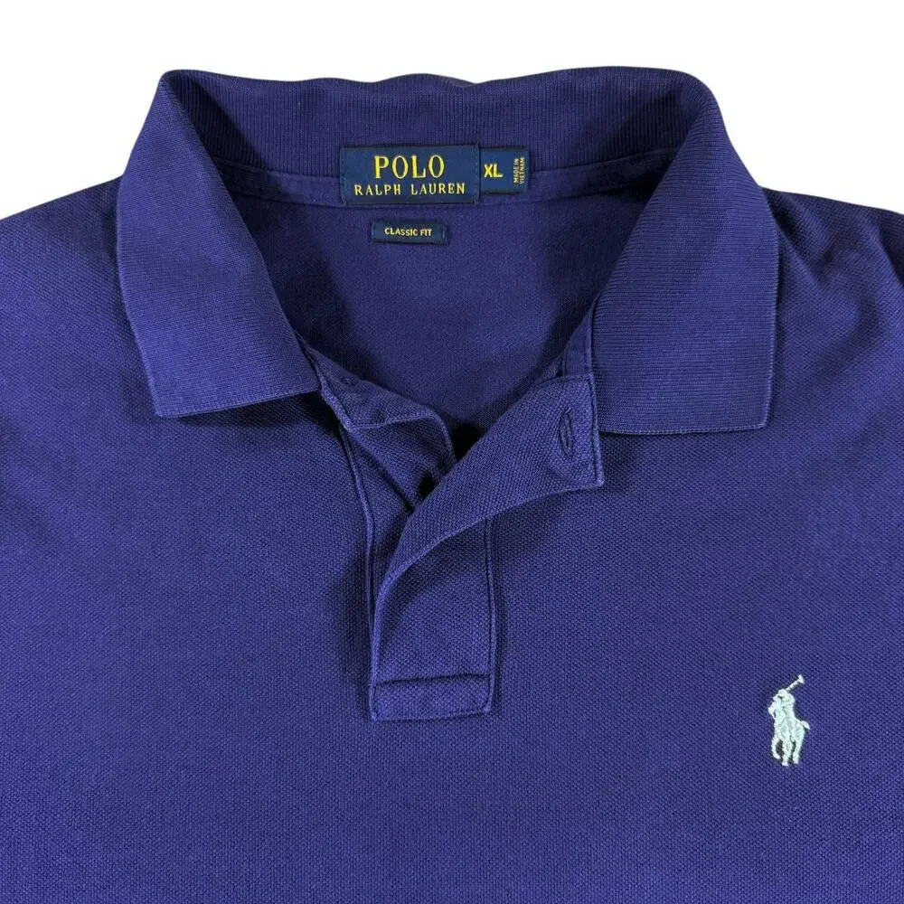 Polo Ralph Lauren Mens XL Polo Shirt Classic Fit Blue Short Sleeve Preppy